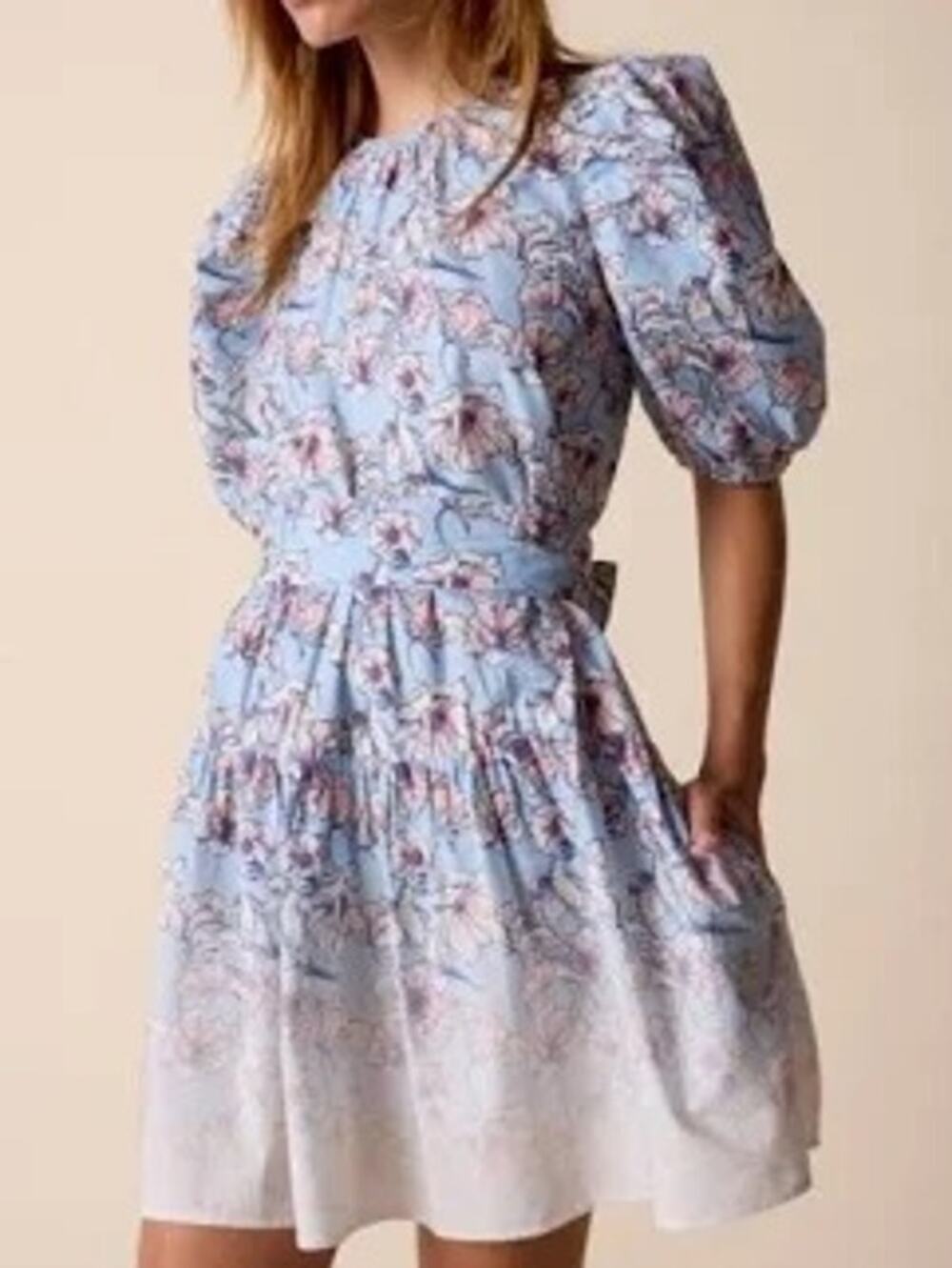 St. Roche Womens Ciel Puff Sleeve Dress Romantic Parisian Sustainable Organic 4